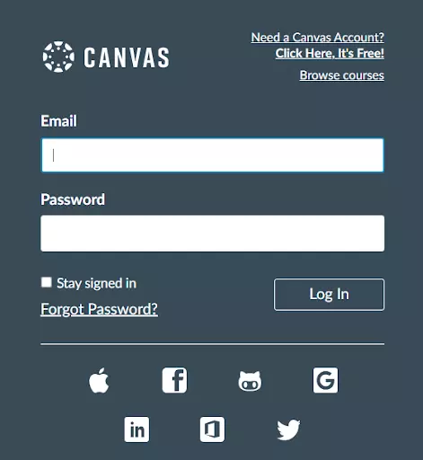 sign up on canvas