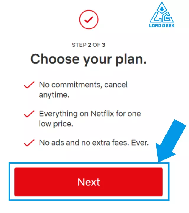 Click on Next to choose your plan