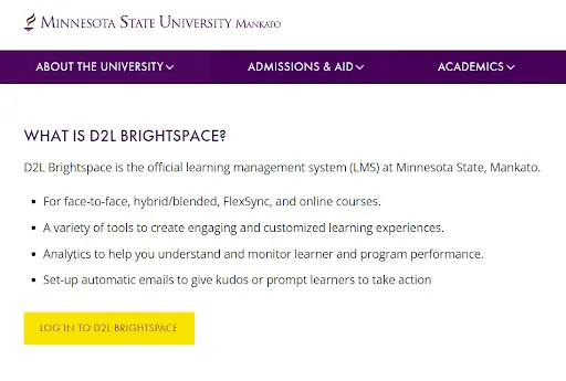 Log In to D2L Brightspace