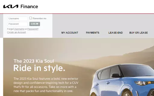 click on login on kia motors finance page