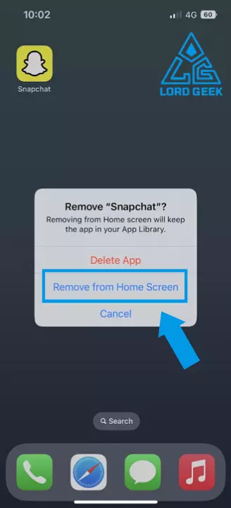 Remove app from home screen