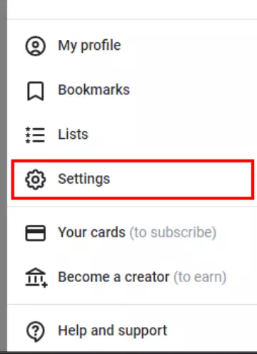 Click on settings